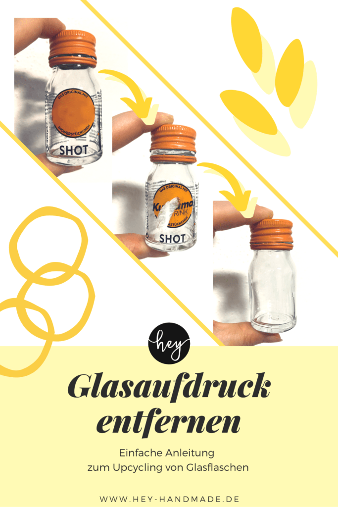 Upcycling von Glasflaschen durch Entfernen des Aufdrucks